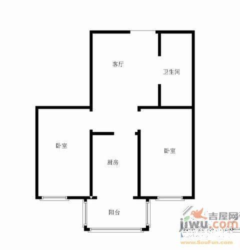 奖工东苑2室1厅1卫户型图