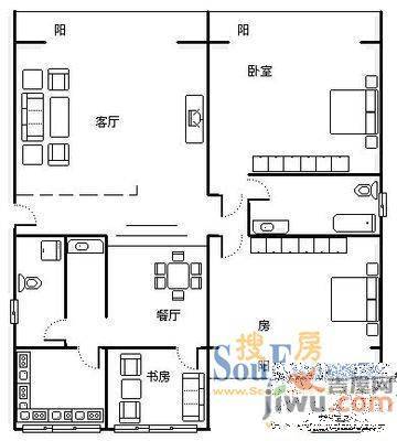 平安馨园3室2厅1卫户型图