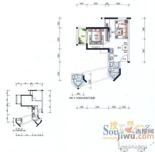 旺嘉园1室1厅1卫户型图