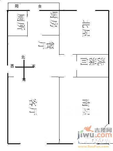 南七小区1室1厅1卫38㎡户型图