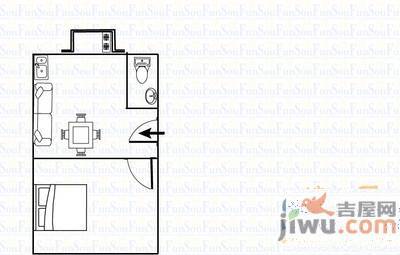 南七小区1室1厅1卫38㎡户型图