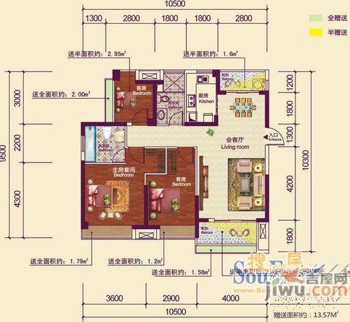 宜昌小区2室1厅1卫户型图