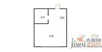 万达新天地天籁座1室1厅1卫51㎡户型图