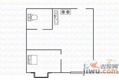 万达新天地天籁座1室1厅1卫51㎡户型图