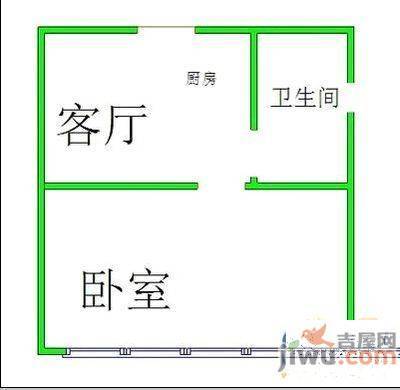 万达新天地天籁座1室1厅1卫51㎡户型图