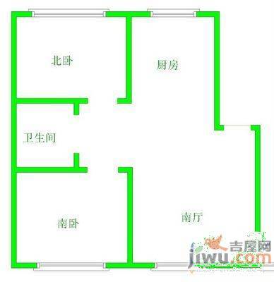 金色枫景2室2厅1卫100㎡户型图