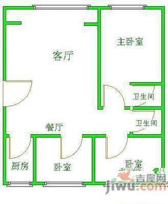 延边社区2室1厅1卫户型图