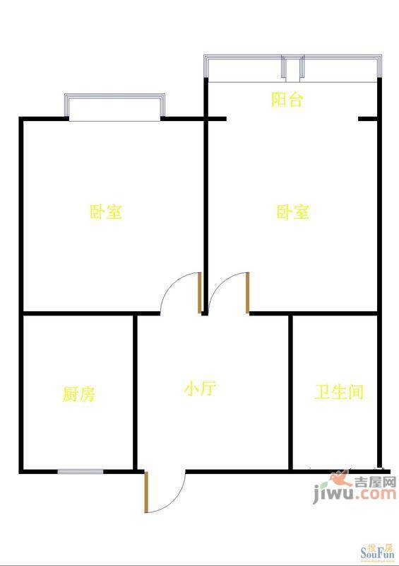 延边社区2室1厅1卫户型图