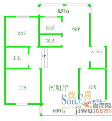 馨和花园2室2厅1卫户型图