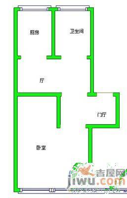 民富小区2室1厅1卫51㎡户型图