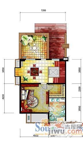 孔雀花园3室2厅1卫153㎡户型图