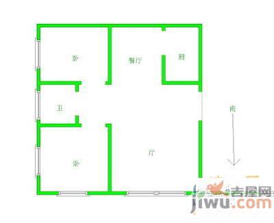 金鼎家园2室1厅1卫户型图