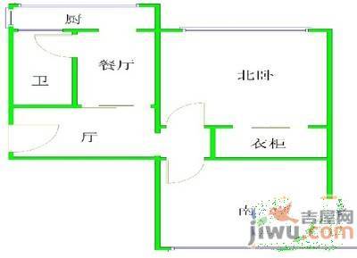 文安路社区2室1厅1卫68㎡户型图