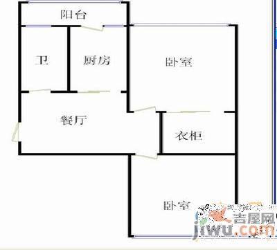 文安路社区2室1厅1卫68㎡户型图