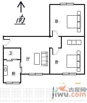 沈纺小区2室1厅1卫73㎡户型图