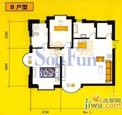 平和苑2室1厅1卫户型图