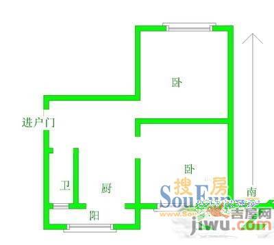 同泽小区2室1厅1卫户型图