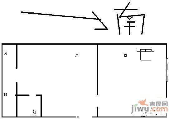 沈辽东路社区1室1厅1卫40㎡户型图