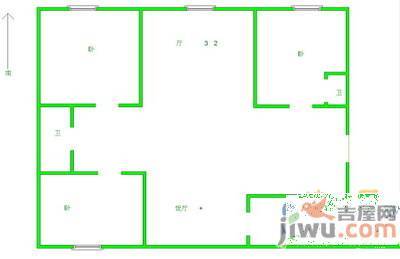 南湖新园3室2厅2卫144㎡户型图