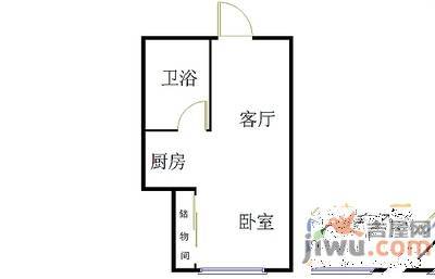 青年居易香奈丽舍1室1厅1卫54㎡户型图