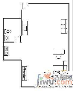 青年居易香奈丽舍1室1厅1卫54㎡户型图