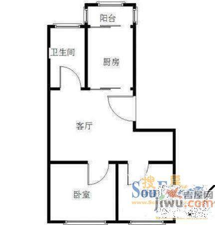 家宁新苑2室1厅1卫户型图