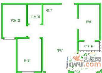 工人村三小区2室1厅1卫60㎡户型图