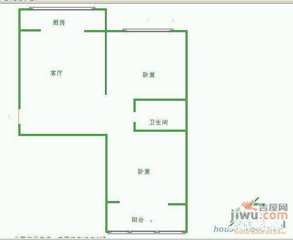 工人村三小区2室1厅1卫60㎡户型图