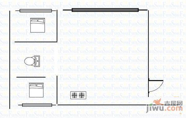 城建梦翔之家A区1室1厅1卫41㎡户型图