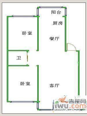 东环国际花园二期2室2厅1卫89㎡户型图