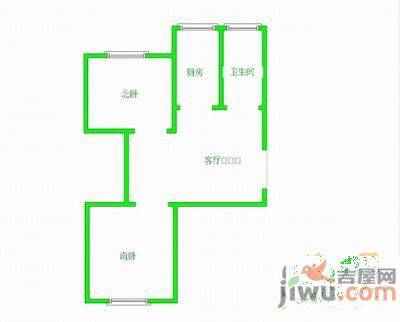 人民里小区1室1厅1卫45㎡户型图