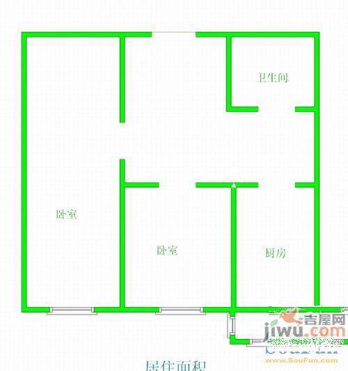 阳光梧桐园3室2厅1卫85㎡户型图