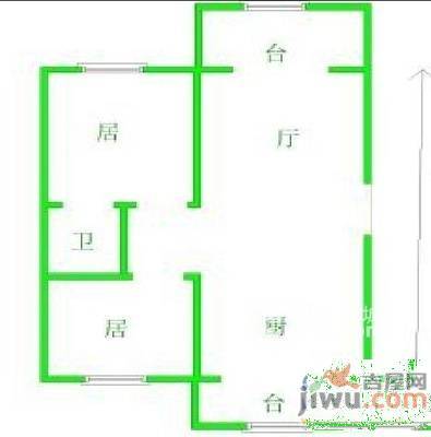 百合花园2室1厅1卫69㎡户型图