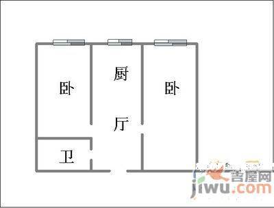 百合花园2室1厅1卫69㎡户型图