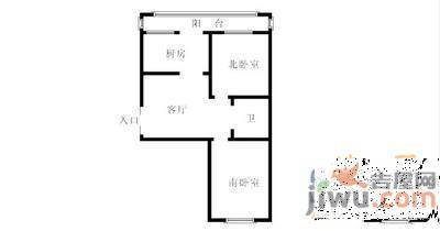 百合花园2室1厅1卫69㎡户型图