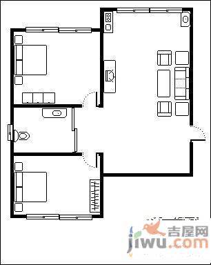 艳粉四期2室2厅1卫127㎡户型图