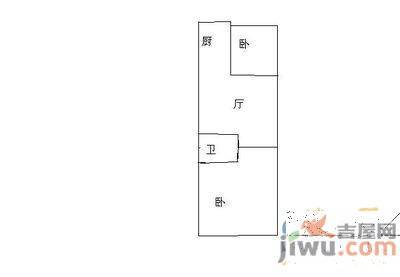 景星南苑2室1厅1卫66㎡户型图