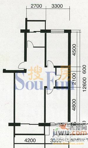 环北家园三期1室2厅1卫61㎡户型图