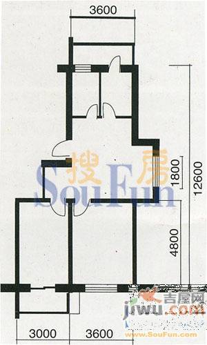 环北家园三期1室2厅1卫61㎡户型图