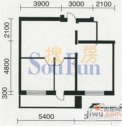 环北家园三期1室2厅1卫61㎡户型图