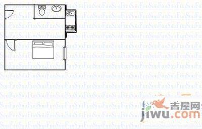 建业小区1室1厅1卫46㎡户型图