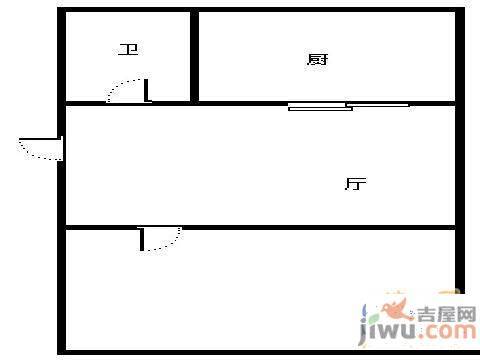 建业小区1室1厅1卫46㎡户型图