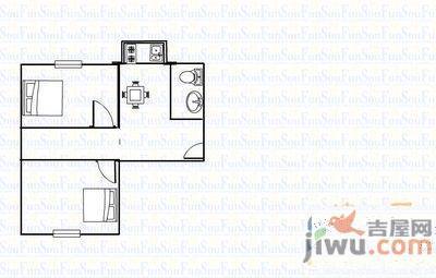 建业小区1室1厅1卫46㎡户型图