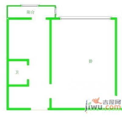 花苑小区1室1厅1卫47㎡户型图