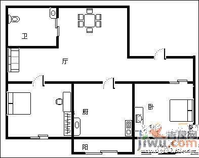 贵和社区3室2厅1卫158㎡户型图