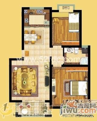 荣富饭店2室2厅1卫65㎡户型图