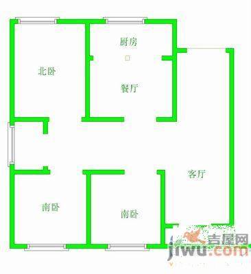 人和家园2室2厅1卫93㎡户型图