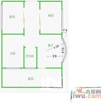 人和家园2室2厅1卫93㎡户型图