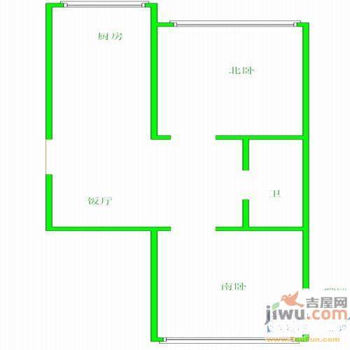 春城小院2室2厅1卫101㎡户型图