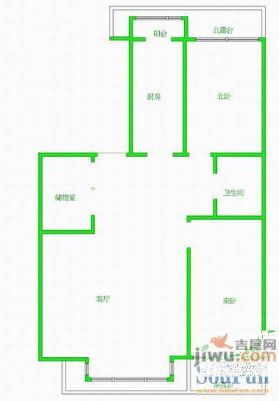 新伟庭院2室2厅1卫101㎡户型图